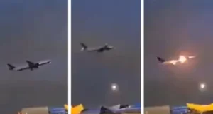 Самолет Boeing загорелся во время взлета в Канаде